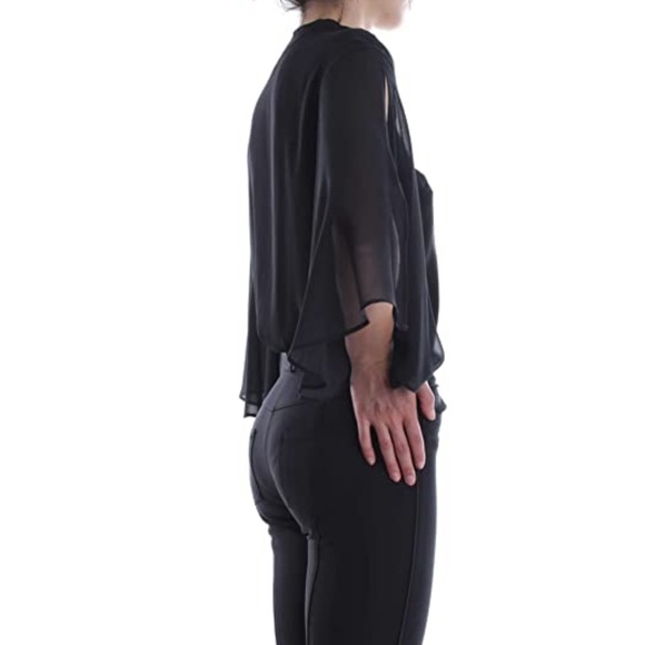 New Guess Marciano deep v chiffon sleeve Bodysuit S - Picture 7 of 9